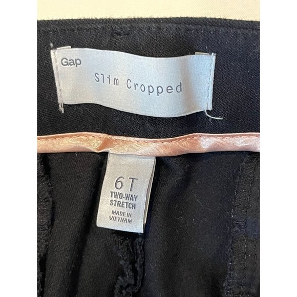 Gap Womens Dress Pants Slim Cropped S/760954-02 Two-Way Stretch Black Size 6T - Picture 8 of 9